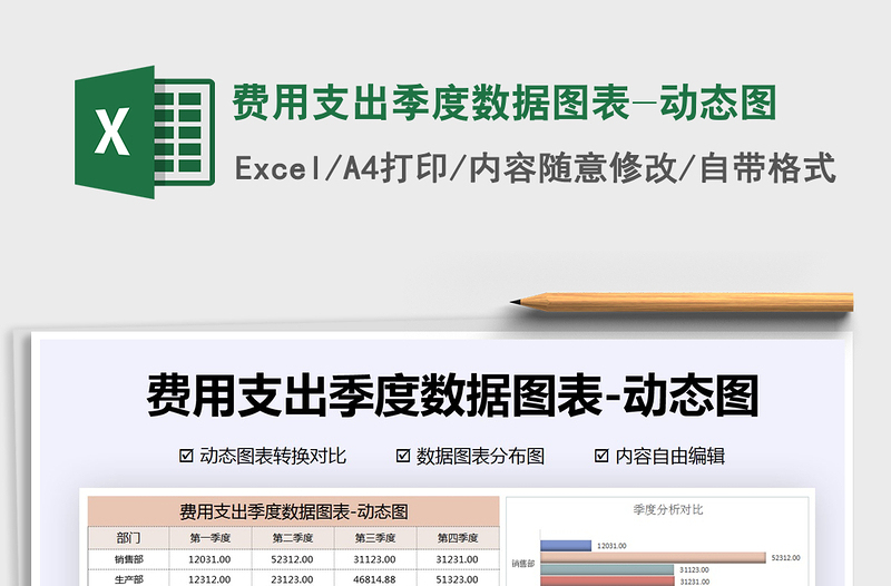 费用支出季度数据图表-动态图