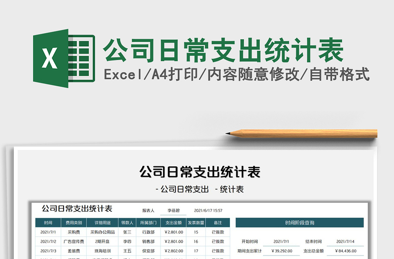 2025公司日常支出统计表免费下载