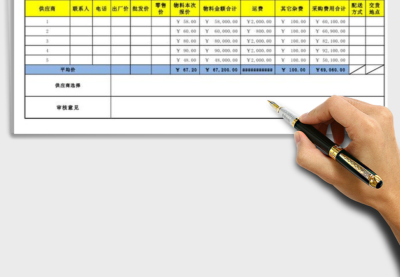 2025年采购询价记录表（自动计算均价）免费下载