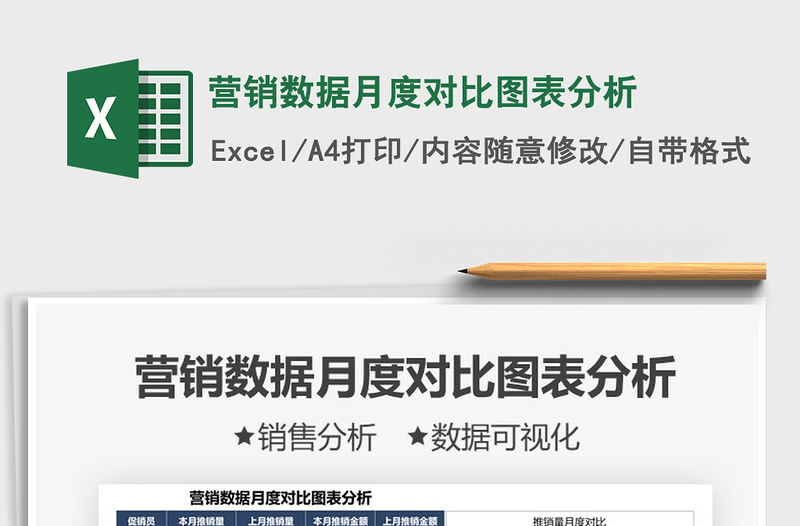 2025营销数据月度对比图表分析免费下载