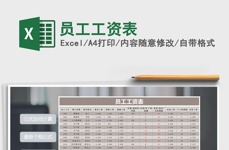 2025年员工工资表