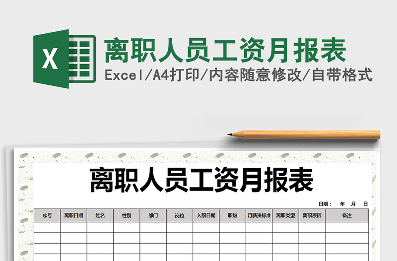 2025年离职人员工资月报表