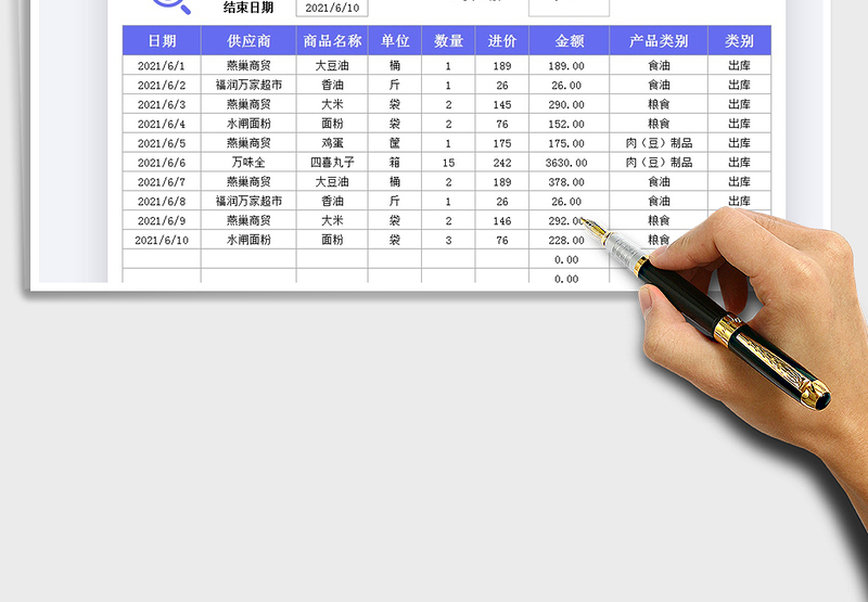 2025食品送货登记表-出库表免费下载