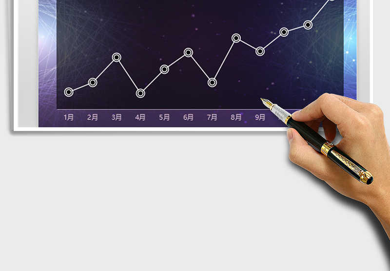 2025年紫色科技折线图 趋势分析图表模板免费下载