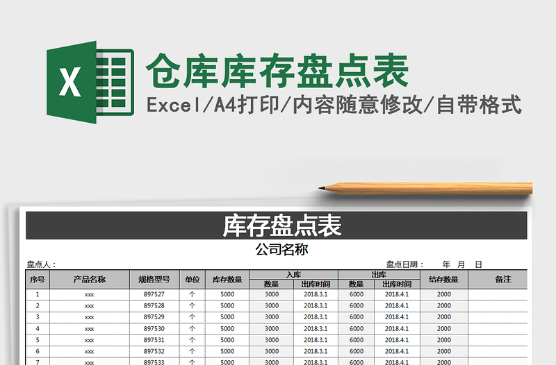 2025年仓库库存盘点表