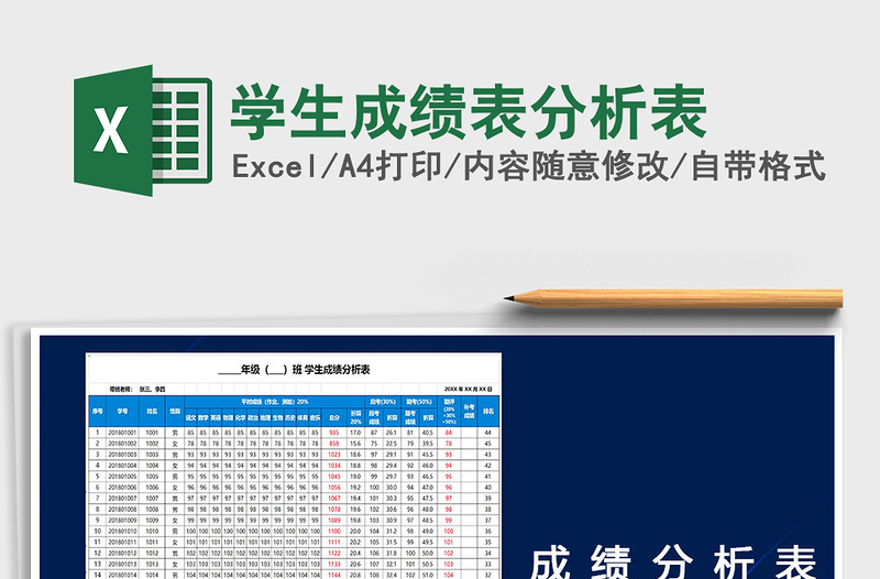 2025年学生成绩表分析表