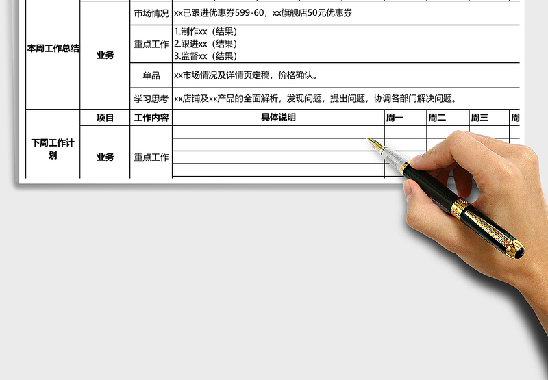 电商部工作周报模板