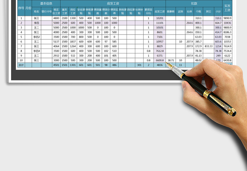 2025年工资表-送查询样板