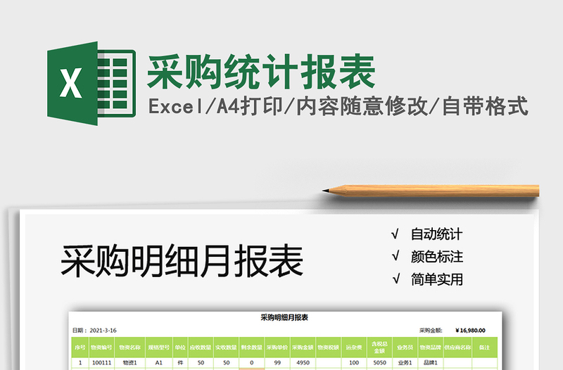 2025年采购统计报表