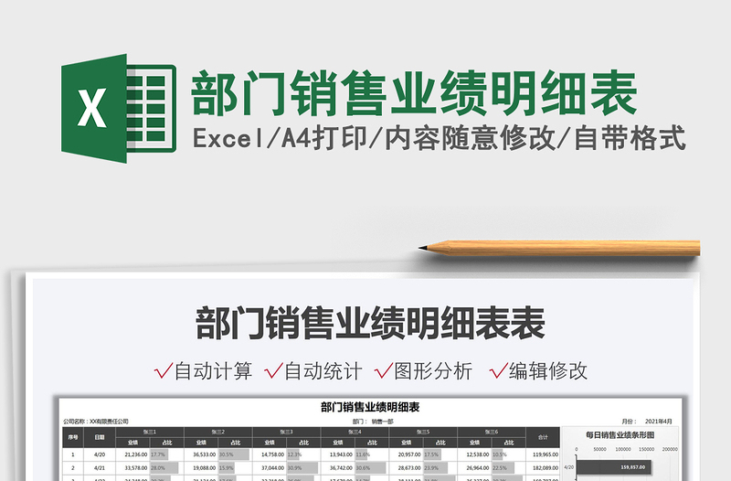 2025部门销售业绩明细表免费下载