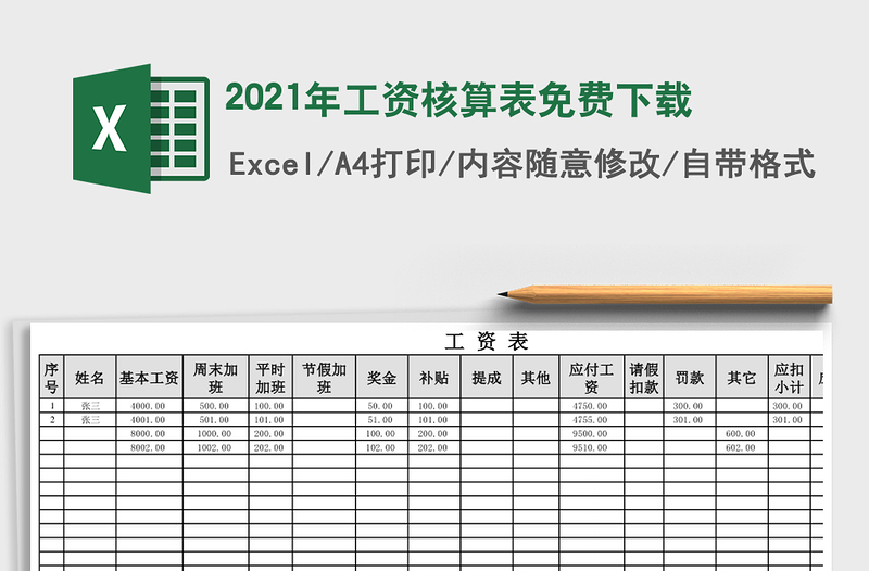 2025年工资核算表