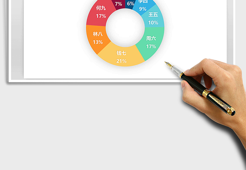 2025年粉色多彩——圆环图免费下载