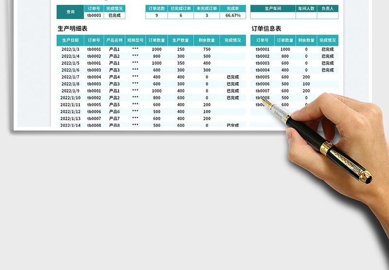 2025生产订单管理表免费下载