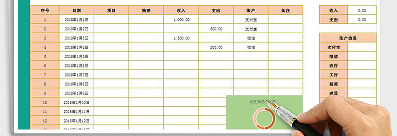 2025年收支表免费下载