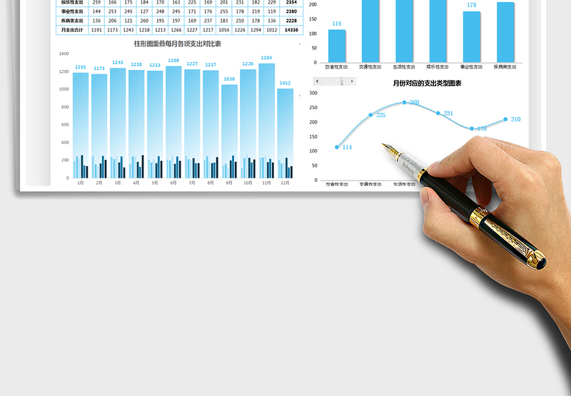 2025家庭年度财务收入支出图表免费下载