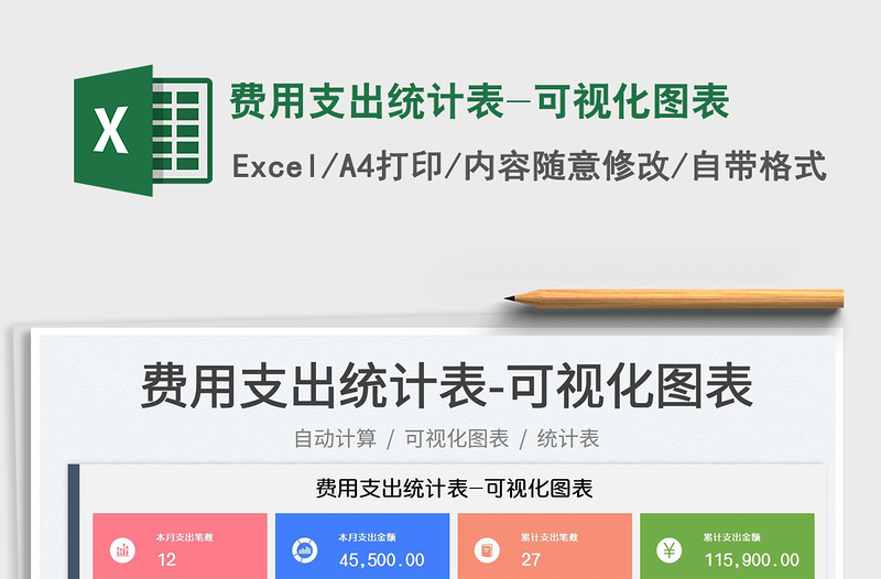 2025费用支出统计表-可视化图表免费下载