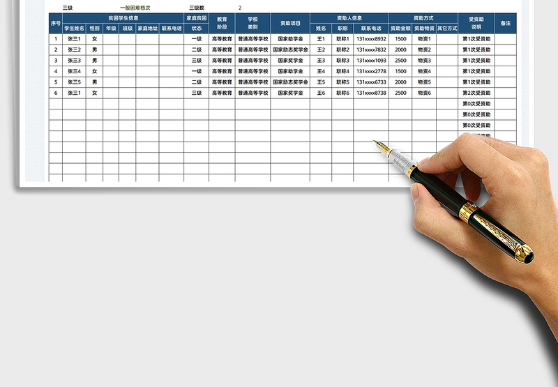 2025贫困学生资助一览表免费下载