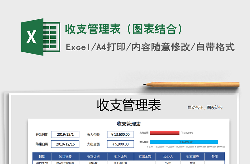 2025年收支管理表（图表结合）