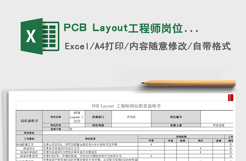 2025PCB Layout工程师岗位职责说明书免费下载