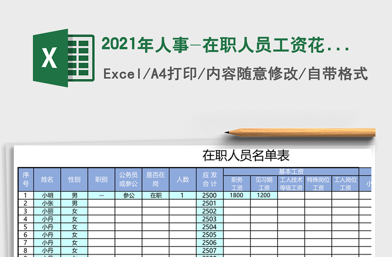 2025年人事-在职人员工资花名册