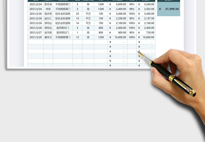 2025年销售收入明细统计表