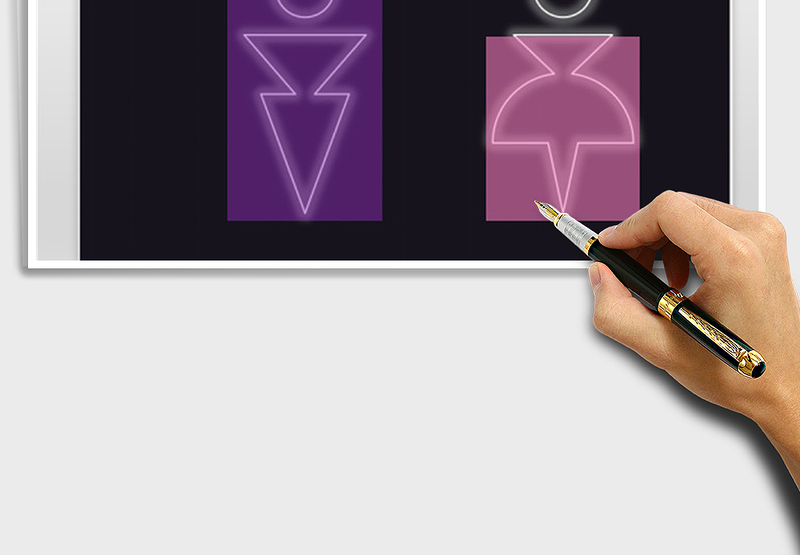 2025紫粉男女人数对比柱形图表 HR人力资源免费下载