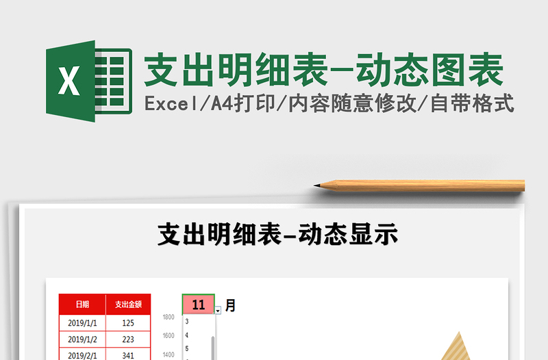 2025年支出明细表-动态图表