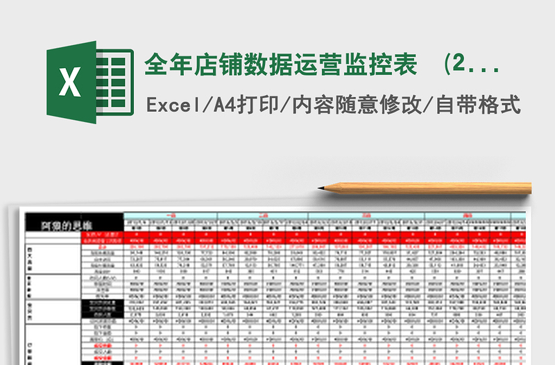 全年店铺数据运营监控表  (2)