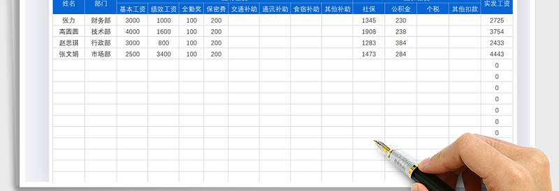 2025年员工工资表-自动计算免费下载