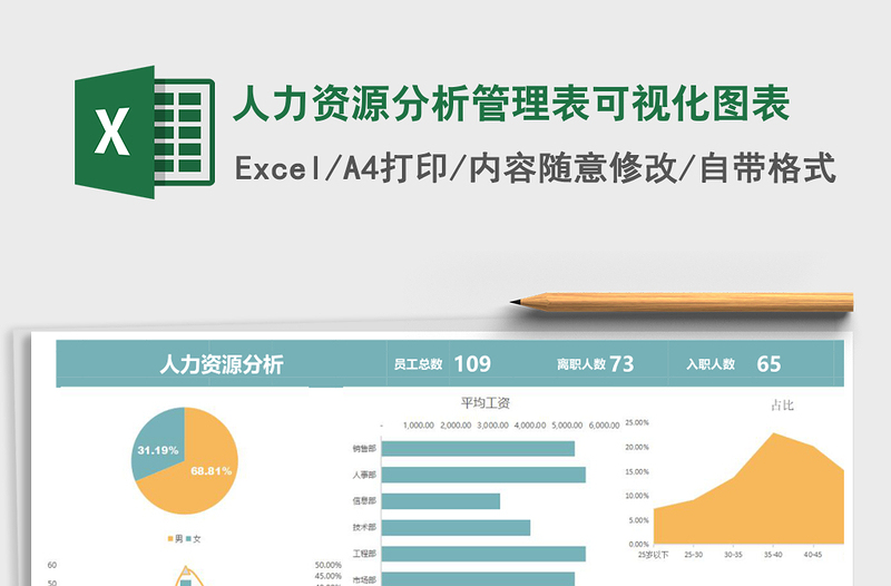人力资源分析管理表可视化图表