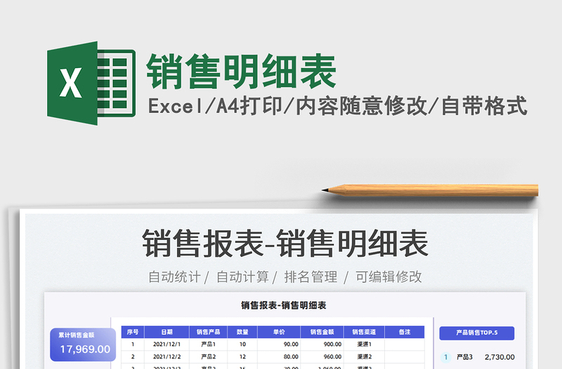 2025销售明细表免费下载
