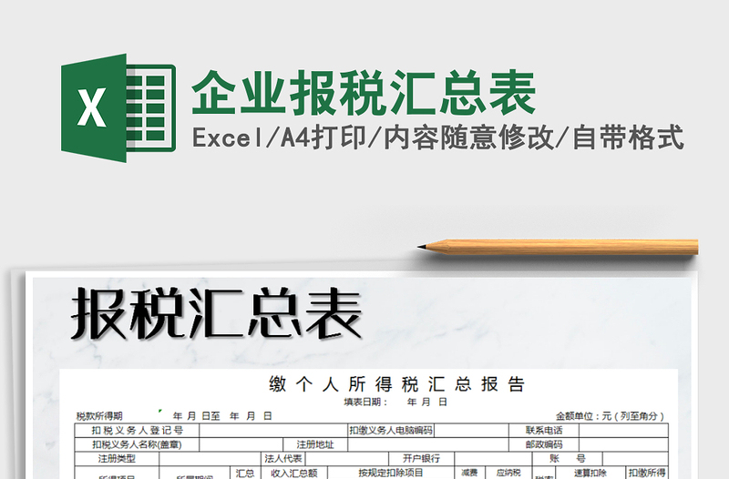 2025年企业报税汇总表