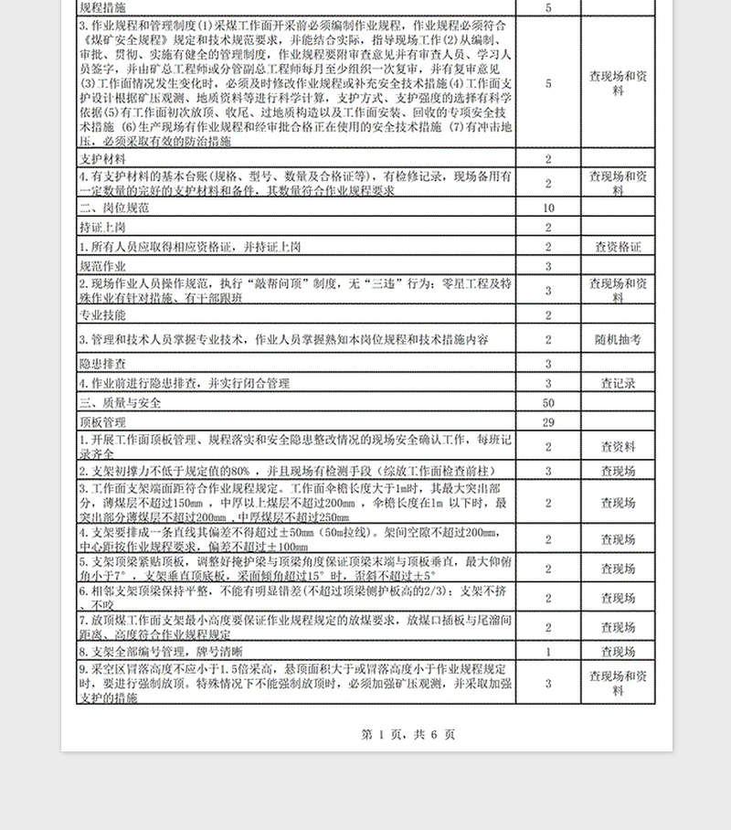 2025年安全质量标准化标准及考核评分表