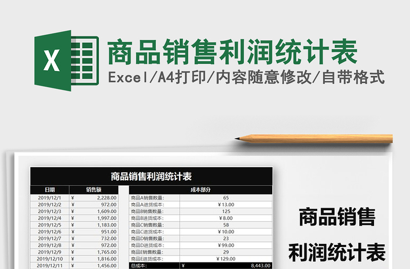 2025年商品销售利润统计表