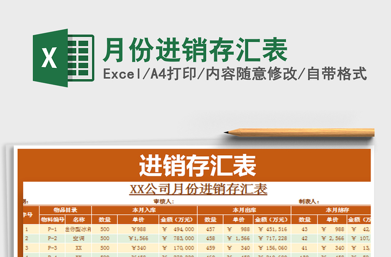 2025年月份进销存汇表