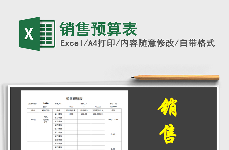 2025年销售预算表