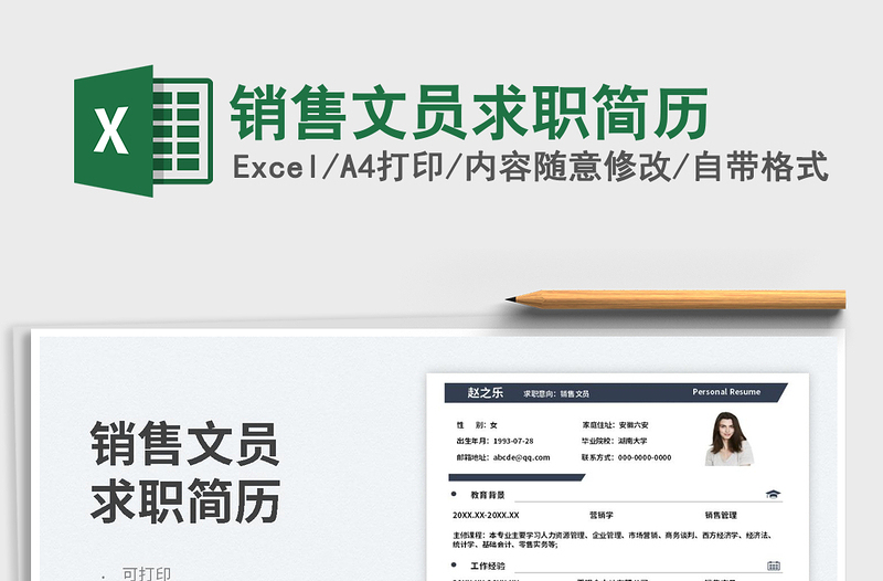 2025销售文员求职简历免费下载