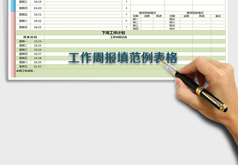 2025年工作周报填写范例