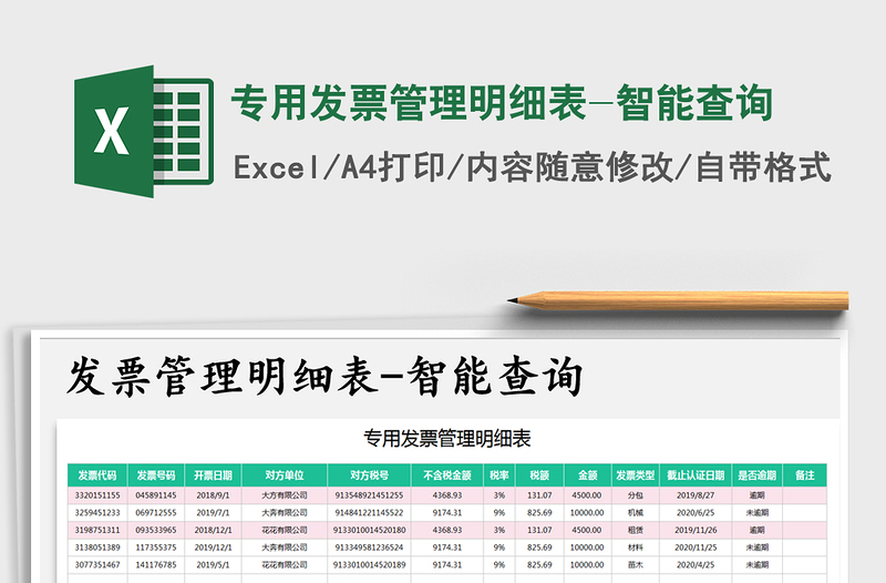 2025年专用发票管理明细表-智能查询