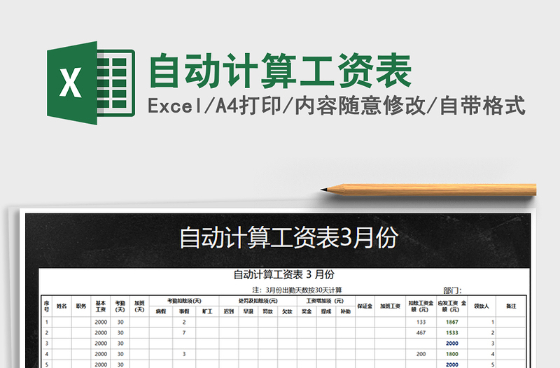 2025年自动计算工资表