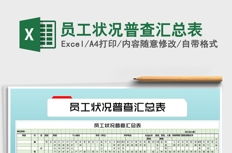 2025年员工状况普查汇总表