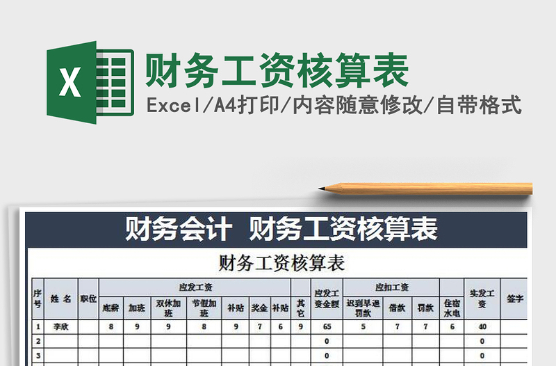 2025年财务工资核算表
