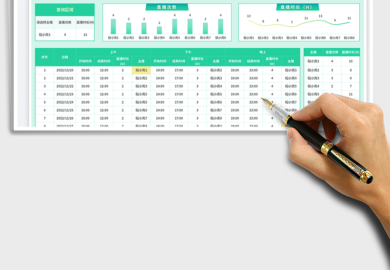 2025主播统计直播排期表免费下载