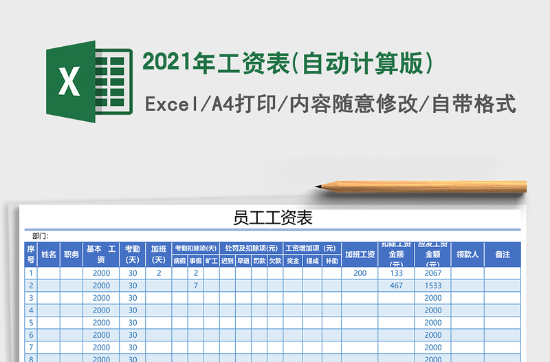 2025年工资表(自动计算版)