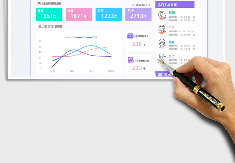 2025直播简约排班表免费下载