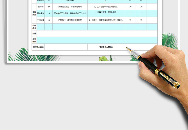 2025年月度绩效考核表