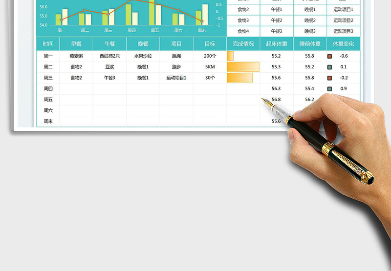 2025周减肥计划表免费下载