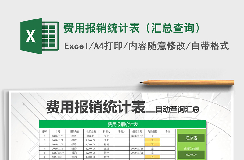 2025年费用报销统计表（汇总查询）