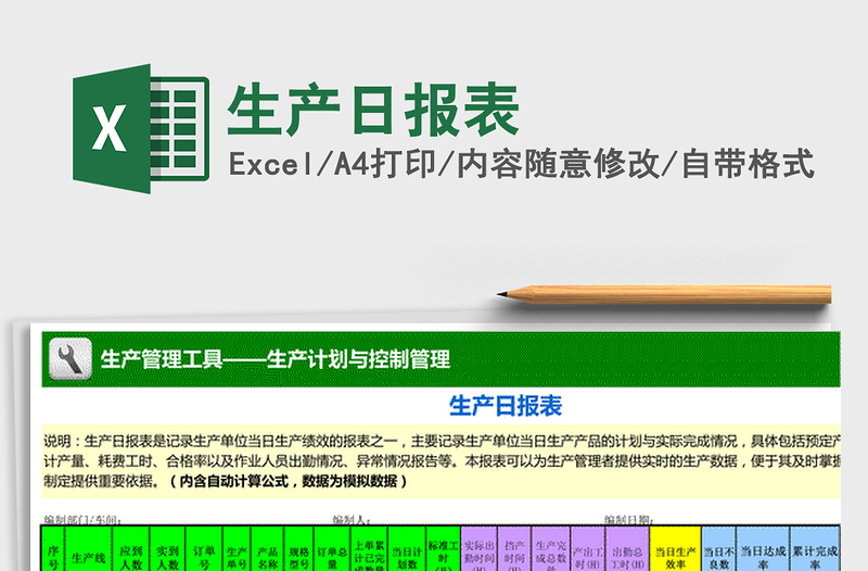 2025年生产日报表