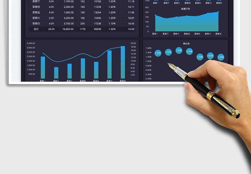 2025一周直播销售数据分析表免费下载